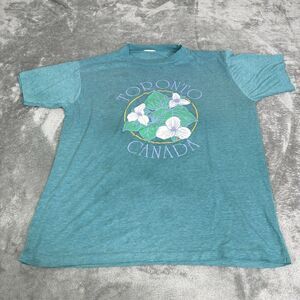 Vintage 90s Toronto Canada Nature Short Sleeve T Shirt Men's Size Medium Blue